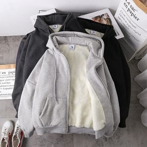 Herren Hoodies Sweatshirts Bereit Lager Frauen Mantel Plüsch Jacken Einfarbig Samt Dicke Warme Winter Reißverschluss Sweatshirt Tops Plus Größe 231116