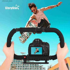 Estabilizadores Ação Estabilizador Grip Flash Bracket Holder Handle Acessórios de vídeo profissionais para DSLR DV Camera Camcorder Smartphones Q231116