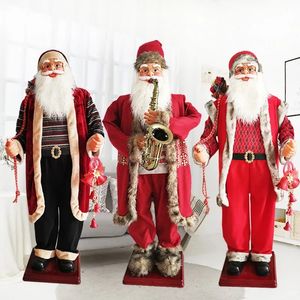 Juldekorationer Santa Claus Electric Old Man 1.8m prydnadsmusik som spelar saxofon leksak juldekoration 231116