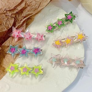 Hair Accessories 10PCs/Set Star Hairpin Y2k Millennium Sweet Cool Girl Bangs Side Duckbill Clip Sub Strip Fashion Headdress