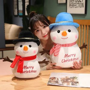 Plush Dolls 1 cute snowman plush toy with 253545CM soft filling animal doll Christmas decoration childrens pillow 231115