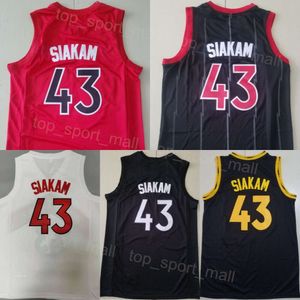 Stitch City Basketball Pascal Siakam Jerseys 43 Män för sportfans Stripe Team Black Red White Color Breattable Earned Statement Pure Cotton Embroidery Top Quality