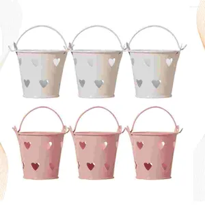 Gift Wrap 6 Pcs Vintage Candy Box Serving Buckets Mini Garden Container Pen Pails Favor Souvenirs Flower Pot Bride