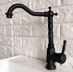 Bathroom Sink Faucets Oil Rubbed Bronze Deck Mounted Single Handle Basin Faucet And Cold Water Mixer Taps Bnf350