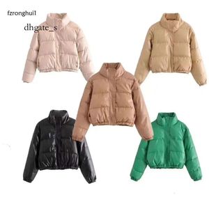 mens jacket Women's Ra High Collar Faux Leather Pu Bread Cotton Coat 4391002