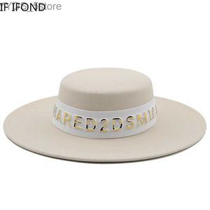 Szerokie brzeg kapelusze wiadra kapelusze nowe brytyjskie styl fedorowe czapki 10 cm wielkie rdzeń mężczyźni kobiety Panama Feel Jazz Hat Panama Trilby Formal Party Cap YQ231116