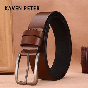 Other Fashion Accessories Genuine Leather For Men High Quality Buckle Jeans Cowskin Casual Belts Business Cowboy Brown Waistband Male Designer 231115