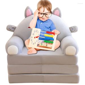 Pillow Kids Foldable Sofa 2 In 1 Flip Open Soft Plush Backrest Seat Kindergarten Fold Out Chair Comfy Lounge Couch Lazy