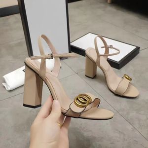 designerskie sandały dla kobiet na wysokim obcasie impreza moda metalowa podwójna klamra Summer Designer Sexy Peep-Toe Damskie buty na pięcie buty na obcasie 10 cm