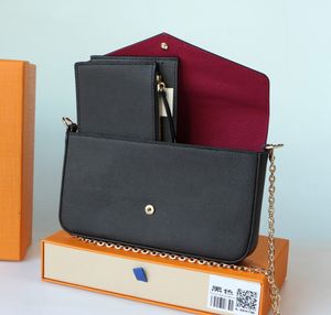 Moda tasarımcı kadın omuz çantaları lüks pochette felicie el çantaları deri monogramlar zincirler crossbody orijinal bayanlar empreinte cüzdanlar beyaz kutu en kaliteli