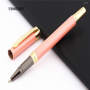 Luksusowe długopisy 7037 Gold Hat Pink Color Business Office Medium Nib Rollerball Pen