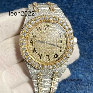 Luxury Watch Designer Custom New Big Moissanite Stones Watch PASS TEST Flower Bezel Automatic Top quality Luxury Full Iced Out Sapphire diamonds