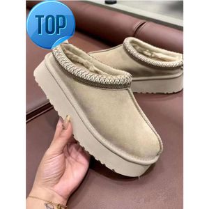 Tasman Chinelos de pele de castanha Slides de pele de carneiro Shearling Tazz New Mules Mulheres Homens Ultra Mini Bota Plataforma Slip-on Sapatos Camurça Superior Conforto Outono Inverno UggsityG