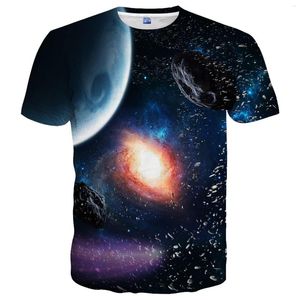 T-shirt da uomo Estate Casual Casu Fresco Cielo stellato T-shirt Uomo 3D stampato Uomo Donna Moda Divertente modello O-Collo Top Tees Sport