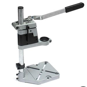 Verktygsdelar Partihandel Dremel Electric Drill Stand Power Rotary Tools Tillbehör Bänk Tryck Diy Tool Double Clamp Base Drop Delivery H Dhaun