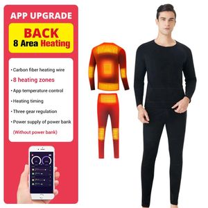 Men's Vests Winter Thermal Underwear Men Electric Heated Underwear Men Ski Suit USB Powered Thermal Heating Long Johns S-4XL 231116