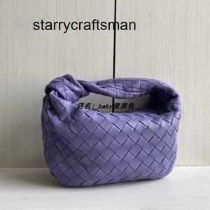 Italien Jodie Botteg Hangbag Lamb Skin Woven Dumpling Bag Mini Liten Handväska Knutt påse Läder Kvinnor Lavendel Lila