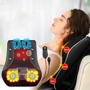 Massaging Neck Pillowws 20D Head Compress Vibrating Massage Pillow Neck Back Shoulder Body Multifunctional Cushion Car Home For Shiatsu Relaxation 231115