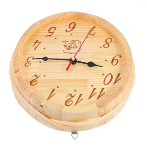 Wall Clocks Sauna Wooden Clock Hanging Decor Electronic Decorative Timer Room Equipment Steam Watch