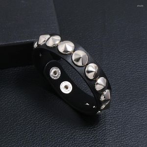 Charm Bracelets Punk Unisex PU Leather Bracelet Rock Spikes Rivet Chains For Women Men' Friends Jewelry