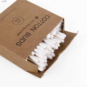 Cotton Swab 200pcs/box Double Head Cotton Swab Bamboo Sticks Nose Ears Care Cleaning Tools Disposable Eyeshadow Lips Makeup Cotton BudsL231116