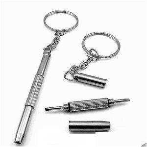 Screwdrivers Mini 3 In 1 Keychain Screwdriver Mobile Eyeglass Sunglasses Watch Repair Glasses Phone Triple Versatile Small Screwdriver Dhcor