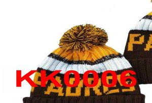 En çok satan Padres Beanie Caps Hokey Kenar Hava Soğuk Hava Ters Spor Kuffed Örgü Şapkalı Pom Winer Kafatası Kapağı A201V2603359