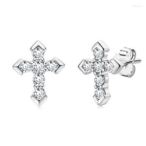 Stud Earrings WINWOS Classic 925 Sterling Silver Cross Mossstone Suitable For Male Female Vintage Simple Party Jew