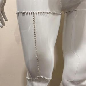 Cavigliere 2023 Ornamento per gambe Temperamento Strass sexy Catena per coscia Discoteca Accessori per il corpo lucidi