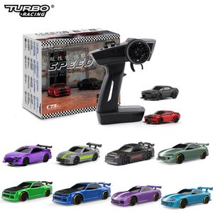 Электрический/RC автомобиль Turbo Racing 1 76 C64 C63 C61 C62 C72 C73 C74 C75 RTR Плоские игрушки для бега по дороге Радиоуправляемый дрифт-автомобиль с гироскопом Радио для детей и взрослых 231115