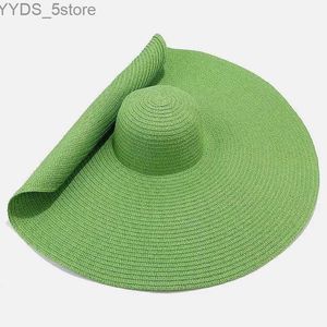 Cappelli a tesa larga Cappelli a secchiello Cappello a tesa larga largo Cappelli da spiaggia da donna Grandi signore Estate 2023 Protezione UV Cappello parasole pieghevole Cappello da sole YQ231116