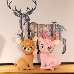 Pluszowe lalki 1 urocze 334753 cm gwiazda Sika Deer Plush Toy Cartoon Animal Pillow Pchana lalka jako prezent 231115