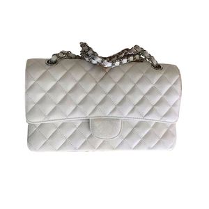 Luxury Shopping Top Designer Women 10A Top Tier Quality Flap Bag Luxury Designer 22CM 18CM Real Leather Lambskin Classic All White Purse Quilted Crossbody Handbag