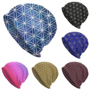 Berretti di lusso Fiore della vita Beanie Bonnet Cappello lavorato a maglia Uomo Donna Cool Unisex adulto Mandala geometrico Inverno caldo Skullies Berretti Berretto