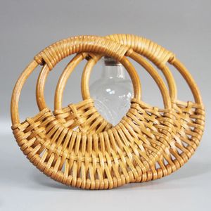 Akcesoria części worka 14 cm jasnobrązowy lub natury Rattan Torebka torba Bamboo Obag Rama Ramka DIY Partne