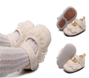 First Walkers 2023 Baby Girl Princess Shoes Toddler Non-slip Flat Soft-sole Cotton Rubber Crib Lovely Lace Infant Girl's 0-18m