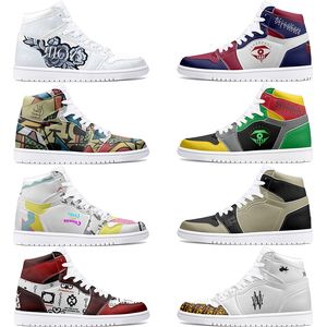 Maßgeschneiderte Schuhe 1s DIY-Schuhe Winter Herbst Basketballschuhe Schwarz Blau Dämpfung Herren 1 Damen 1 Anime Maßgeschneiderter Charakter Hsome Sportschuhe Outdoor-Schuhe