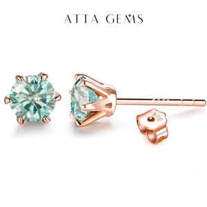 Stud Colored Stud Earrings 1ct D Color Ideal Cut Lab Created Diamond 18K Rose Gold Plating Earrings for Women with GRA 231115