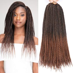 Box Braids Crochet Hair Long 24 Zoll Pre-Looped Crochet Braids For Women Girls Ombre Synthetic Braiding Hair Extensions