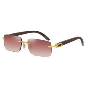 Designer-Sonnenbrille für Damen und Herren, modische Sonnenbrille, Farbwechsel-Linse, Anti-Ultraviolett, Unisex, optischer Rahmen, braune Holzbügel, Accessoires, aristokratische Kleidung