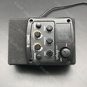 Freeshipping GT-6 Acoustic Guitar Preamp 3 Band EQ Equiser z tunerem i pogłosem opóźnieniem Chorus szerokie efekty Guitar Holder Meape