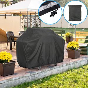 BBQ Tools Accessories Grill Cover Waterproof Outdoor Barbecue Heavy Duty Anti Sun Rain Protective For Weber Round Rectangle BBQ 230414