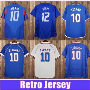 1998 zidane henry seleção masculina retrô camisa de futebol djorkaeff vieira camisa de futebol em casa 2006 2002 griezmann uniforme de equipe de manga curta pode ser camisa