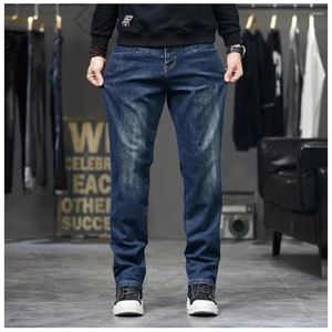 Mäns jeans Autumn Winter Mens Baggy Cowboy Pants Plus Size 44 Denim Trousers Hip Hop Tide Casual Elasticity Mankläder