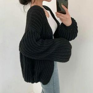 Women's Knits Front Open Cardigan Cozy Knitted Sweater Coat Warm Batwing For Women Loose Fit Long Sleeve Autumn/winter