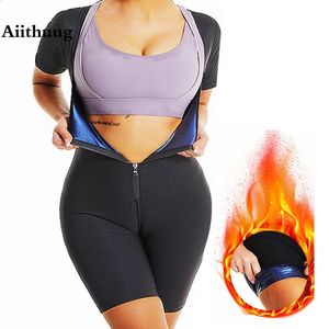 Waist Tummy Shaper Aiithuug Sauna Sweat Suits Polymer Sweat Suit Waist Trainer Suits Sweating Fat Burn Suit Slimming Corsets Weight Loss Corset 231115