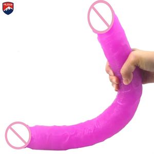 Dildos/Dongs MLSice 18 Inch Lesbian Gay Two Head Long Penis Double Header Glans Dong Dual Sided Dildo Realistic Dick Anal Sex Toys for Women 231116