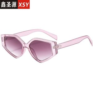 Stylish new polygonal sunglasses for women popular online travel sun shading UV protection trendy