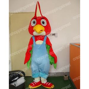 Traje de mascote de papagaio de Natal de alta qualidade Roupas de personagens de desenhos animados Halloween Carnaval Vestido Ternos Tamanho adulto Festa de aniversário Roupa ao ar livre