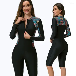 Kvinnors badkläder Upf 50 Lycra Diving Suit Wetsuit Anti UV One Piece Rash Guard Short Sleeve Swimsuit Surf Swim Sunscreen